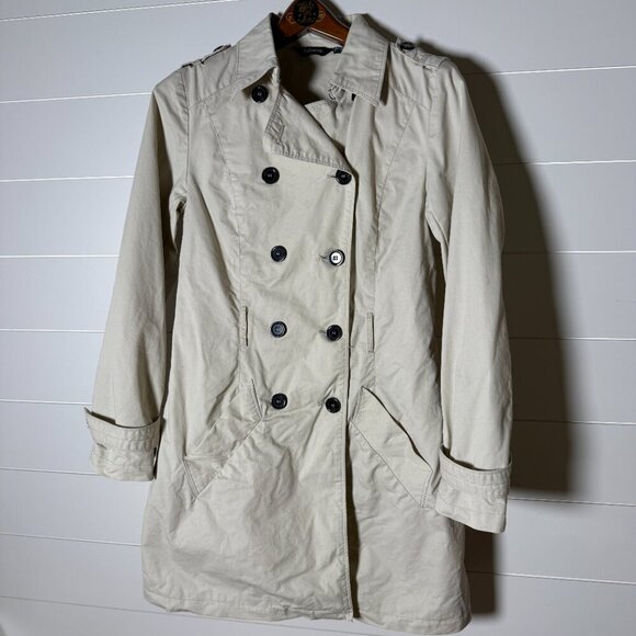 S Curve Jackets & Blazers - S Curve Light Jacket-Trench Coat Cream Size 10